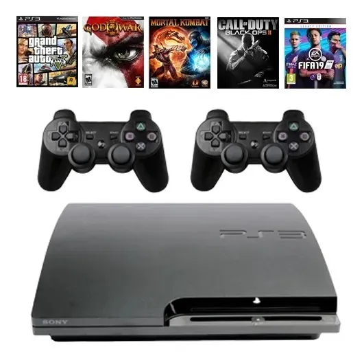 Ps3 Playstation 3 + 49 Jogos + 2 Controles + Nf-e E Garantia